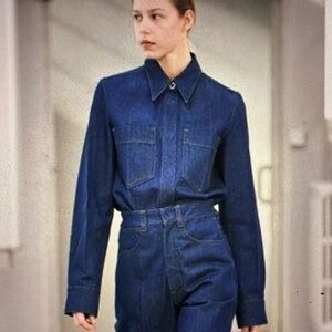 NWT LEMAIRE denim coat jacket shirt new tags size 36 overshirt French designer